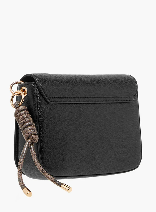 Celeste Textured Crossbody Bag with Adjustable Strap and Flap Closure