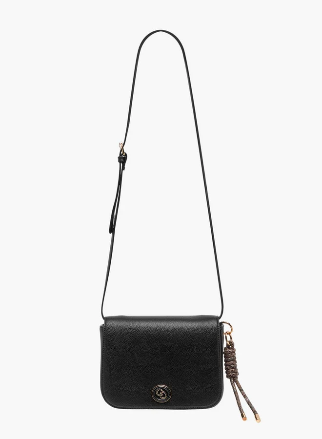Celeste Textured Crossbody Bag with Adjustable Strap and Flap Closure