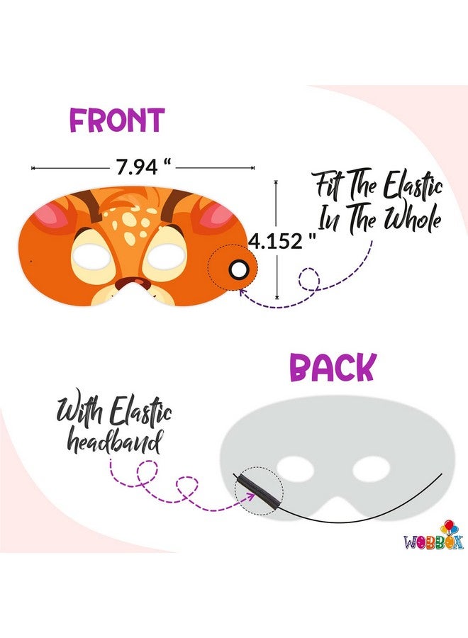 ووبوكس أقنعة عيون ورقية متنوعة من WOBBOX على شكل حيوانات عيد البوريم، أقنعة عيون على شكل غابة، أقنعة زينة عيد ميلاد الغابة، إكسسوارات حفلات تنكرية (12 قطعة) - Image 3