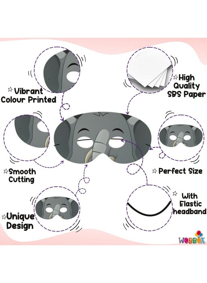 ووبوكس أقنعة عيون ورقية متنوعة من WOBBOX على شكل حيوانات عيد البوريم، أقنعة عيون على شكل غابة، أقنعة زينة عيد ميلاد الغابة، إكسسوارات حفلات تنكرية (12 قطعة) - Image 4