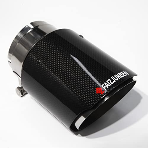 FAIZJUNBEN 3 Intake Glossy Carbon Fiber and Stainless Steel Auto Tailpipe 40 Outlet Auto Carbon Fiber Exhaust Tip - Image 1