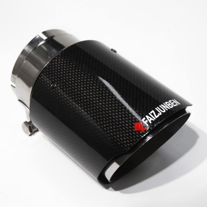FAIZJUNBEN 3 Intake Glossy Carbon Fiber and Stainless Steel Auto Tailpipe 40 Outlet Auto Carbon Fiber Exhaust Tip - Image 2
