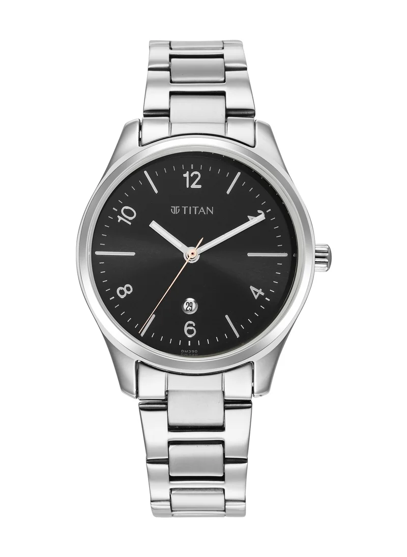 تيتان Titan Trendsetters Black Dial Analog Stainless Steel Strap watch for Women