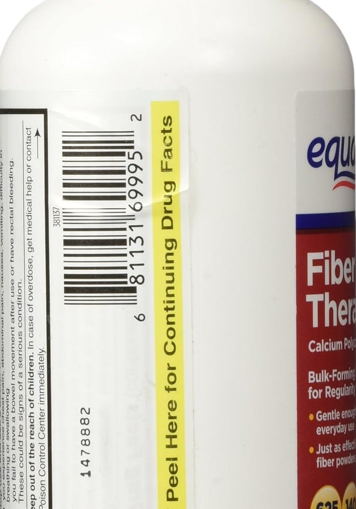 Equate Fiber Therapy Caplets for Regularity - 625 mg Calcium Polycarbophil, 140 Count - Image 4