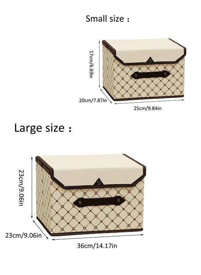 Generic Collapsible Linen Storage Bins with Lids Handles 2 Pack Elegant Cube Organizers Portable Space Saving for Home Organization Modern Design  - Image 2