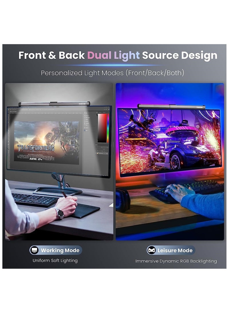 ALAMAREQ Computer Monitor Lamp with RGB Backlight, 40cm Monitor Light bar with Dimmer and Color Temperature, LED Touch Control Gaming Screen Light No Screen Glare and Eye Protection for Home Office - Image 4