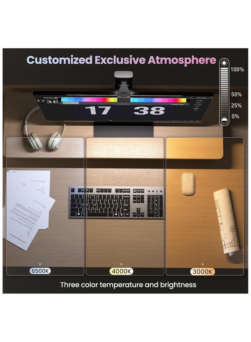 ALAMAREQ Computer Monitor Lamp with RGB Backlight, 40cm Monitor Light bar with Dimmer and Color Temperature, LED Touch Control Gaming Screen Light No Screen Glare and Eye Protection for Home Office - Image 3