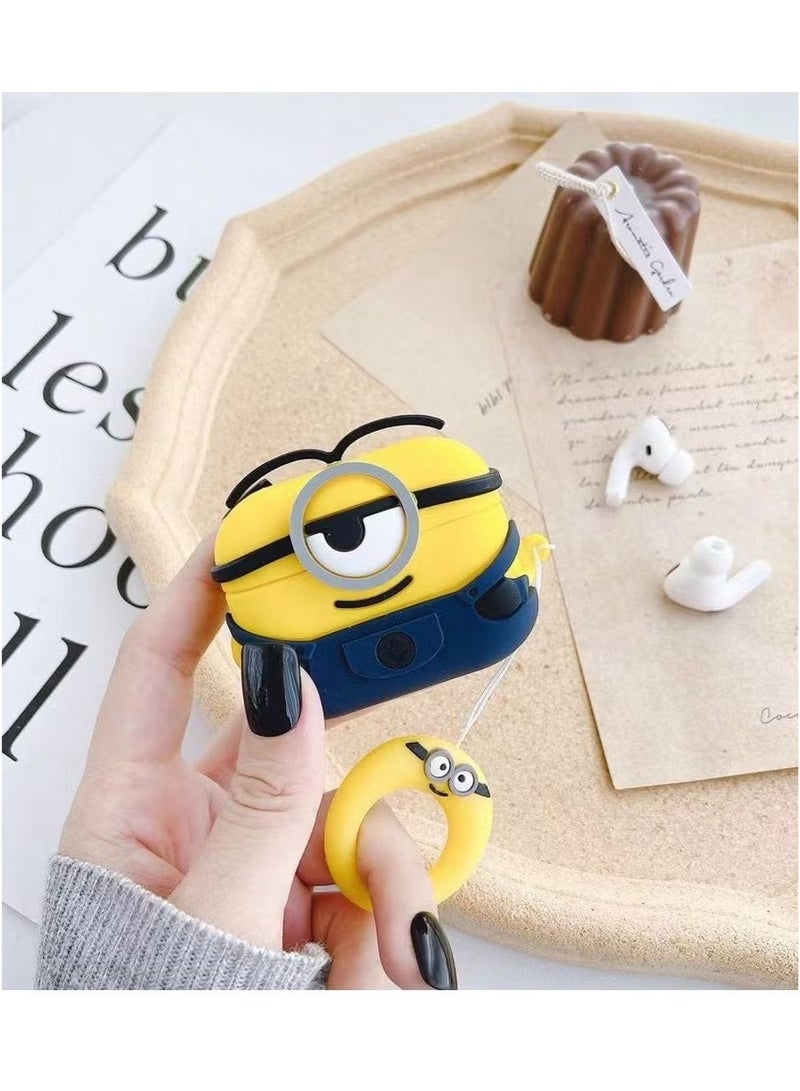 Case Soft Silicone Shockproof Cover for Apple Airpods 4 New 3D Cute Cartoon Creative Fun Case Skin with Keychain Design 