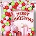 Janinus Pink Ugly Christmas Balloon Arch Kit for Eve Decor Baby Pink Red Fresh Green Balloon Garland With Candy Canes Sign Fringe Curtain Santa Hat Foil Balloons - Image 2
