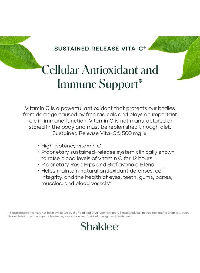 Shaklee - Sustained Release Vita-C® 500mg - High-Potency Cellular and Immune Support Formula with Proprietary Sustained-Release System - includes Rose Hips and Bioflavonoid Blend - 180 Tablets - Image 4