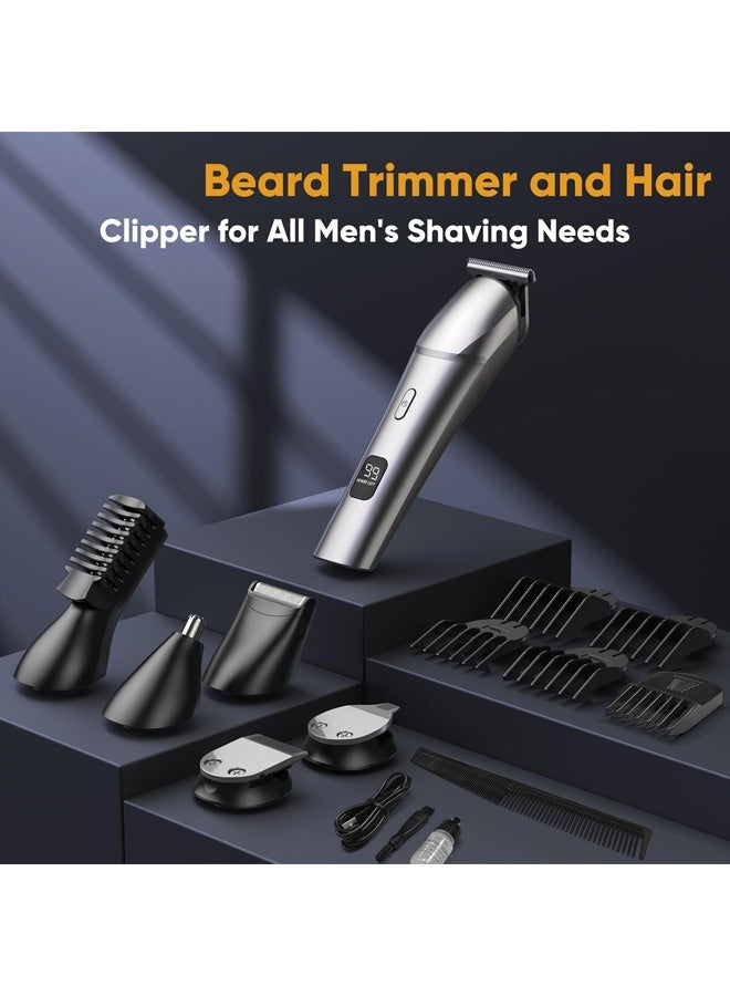 ZERIFAM 11-in-1 Men's Beard Hair Trimmer Kits, Electric Hair Trimmer for Men, Beard Trimmer with Waterproof USB Rechargeable & LED Display, Multi-Functional Grooming Kit for Nose, Ear, Face and Body Hair. - Image 5