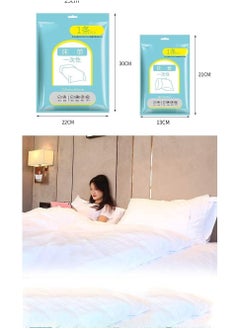 KASTWAVE Disposable Bed Sheets for Travel, Quilt Cover and Pillow Case Set, Portable Disposable Bedding Set for Hotel and Travel (Travel 3-Piece Double)  - Image 1