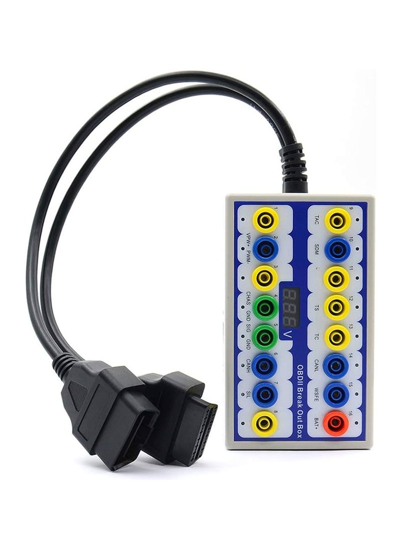 Generic - Car OBD Port Connection Protocol Detector Breakout Box CAN Data Line Signal, Car Fault Diagnostic Scan Tool White - Image 1