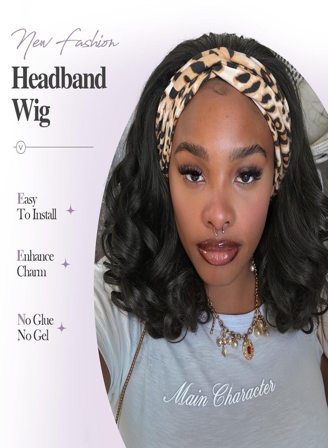 Quantum Love Yaki Curly Headband Wigs for Black Women Kinky Straight Black Headband Curly Ends Synthetic Wear and Go Glueless Half Wig with Headbands Attached - Image 5
