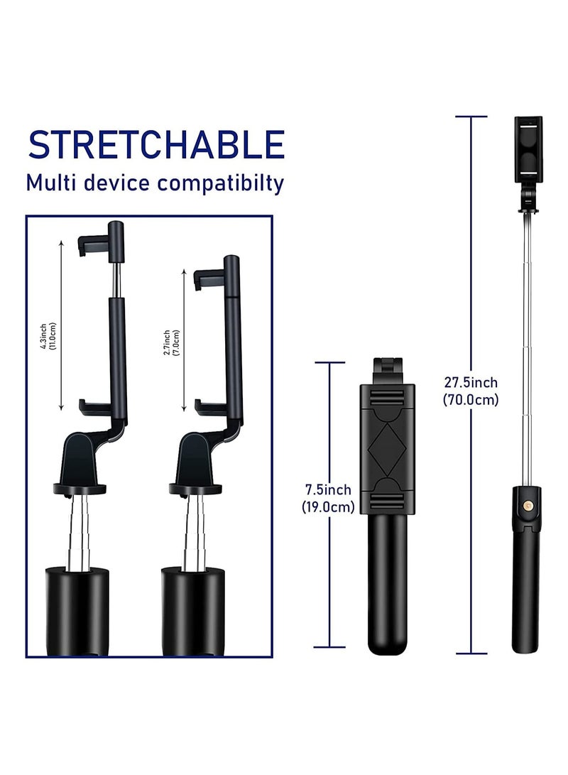 Selfie Stick Tripod, Extendable 3 in 1 Aluminum Bluetooth Selfie Stick with Wireless Remote and Tripod Stand for iPhone 13/13 Pro/12/11/11 Pro/XS Max/XS/XR/X/8/7 - Image 4