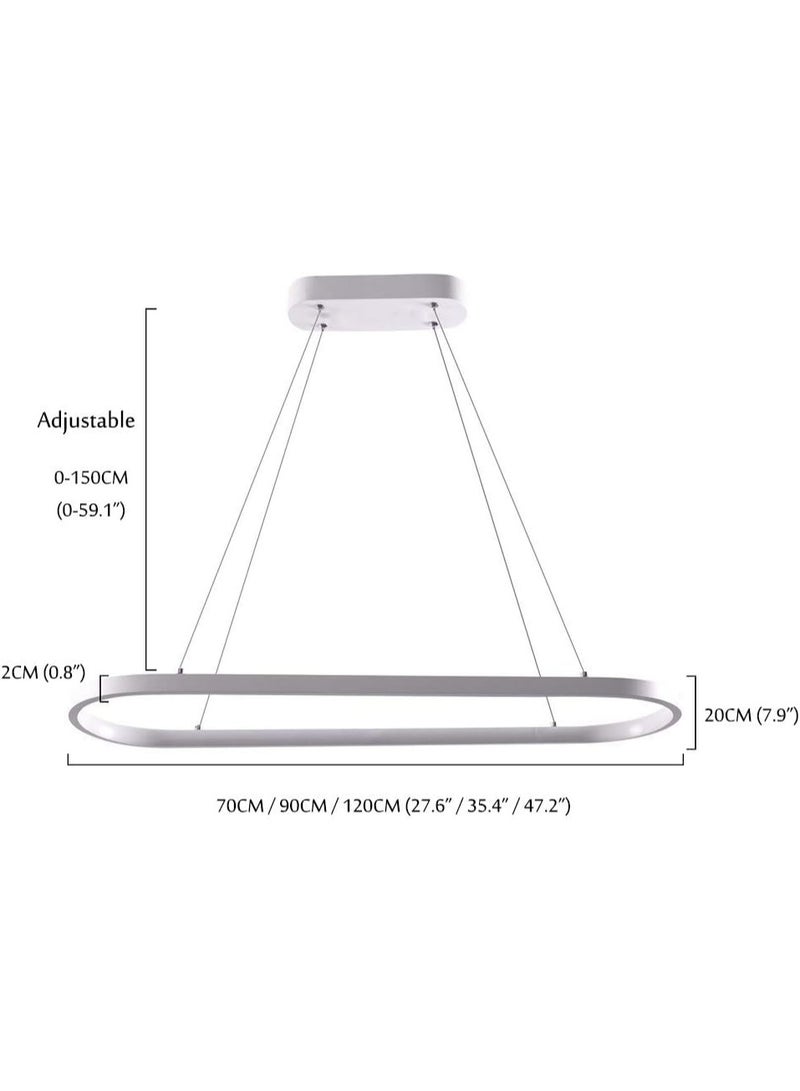 Modern LED Pendant Light – Sleek Adjustable Dining Room Lighting Fixture, Contemporary Oval LED Chandelier for Kitchen Island, Living Room & Home Décor – Energy-Efficient Modern Hanging Lamp - Image 3