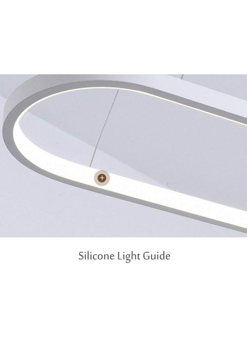Modern LED Pendant Light – Sleek Adjustable Dining Room Lighting Fixture, Contemporary Oval LED Chandelier for Kitchen Island, Living Room & Home Décor – Energy-Efficient Modern Hanging Lamp - Image 4