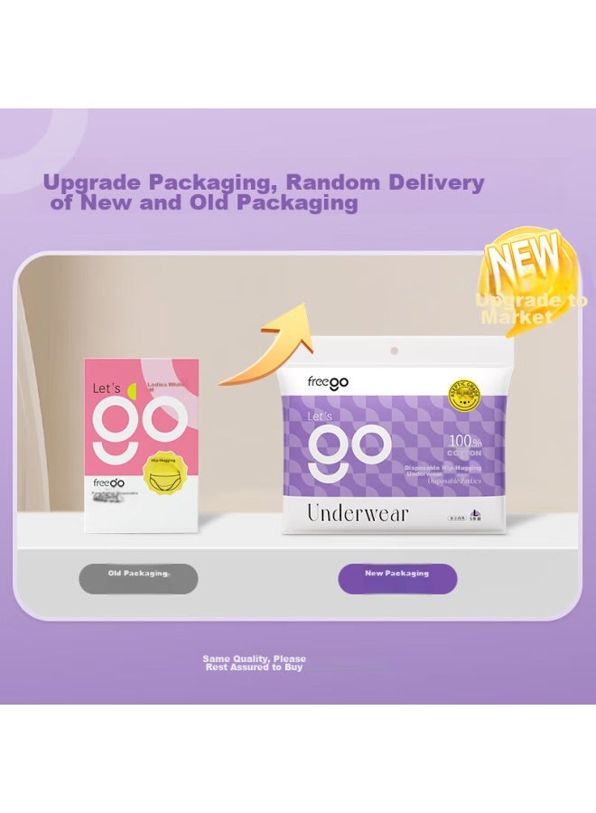 Free Go Freego Disposable Women's Underwear, Pure Cotton, No-wash, 15 Individually Wrapped, Daily Disposable, Sterilized, For Travel, Business Trips, Pregnant Women, Postpartum Women, White, Size L - Image 2