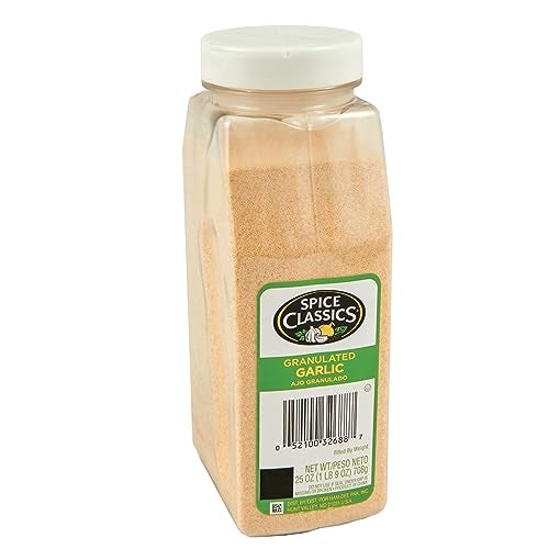 Spice Classics Granulated Garlic, 25 oz - One 25 Ounce Container of Garlic Powder Seasoning, Use on Vegetables, Meats, Rubs and Dressings for a Bold Flavor - Image 1