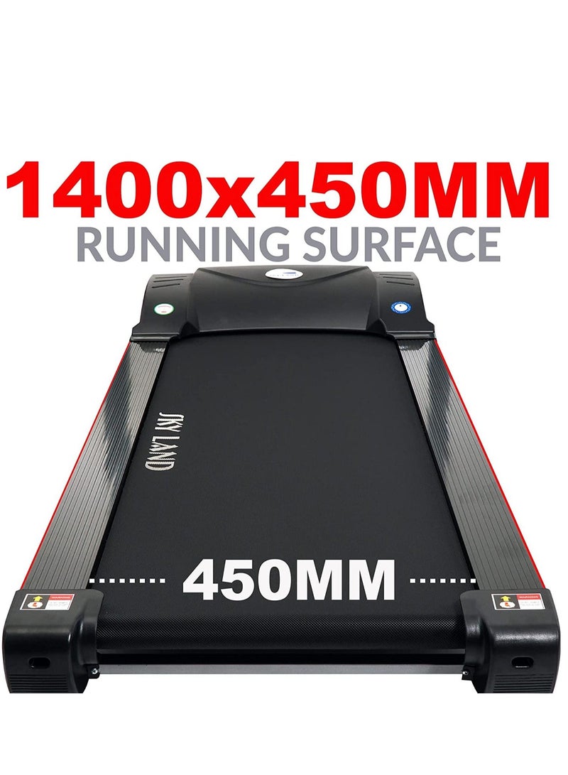 سكاي لاند آلة الجري مطحنة اللياقة البدنية قابلة للطي للاستخدام المنزلي | 5.0 HP Peak مع 3 مستويات انحدار وسماعة بلوتوث - Image 5