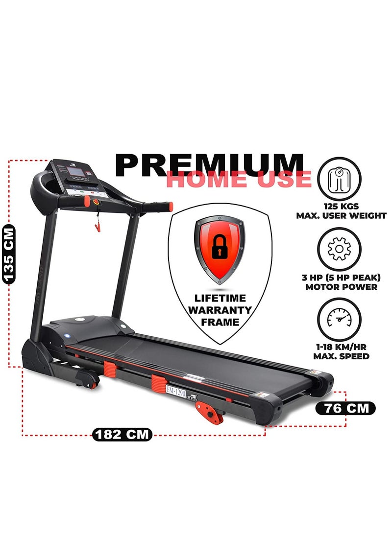 سكاي لاند آلة الجري مطحنة اللياقة البدنية قابلة للطي للاستخدام المنزلي | 5.0 HP Peak مع 3 مستويات انحدار وسماعة بلوتوث - Image 2