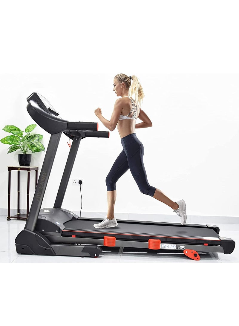 سكاي لاند آلة الجري مطحنة اللياقة البدنية قابلة للطي للاستخدام المنزلي | 5.0 HP Peak مع 3 مستويات انحدار وسماعة بلوتوث - Image 3