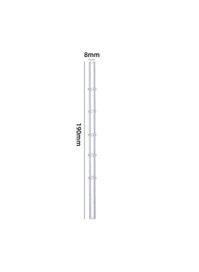 Five-Section Bamboo Node Glass Straws Transparent Colorful Beverage Straws Milk Tea Juice Straw For Party And Wedding Supplies-Color:Transparent Straight Tube  - Image 1