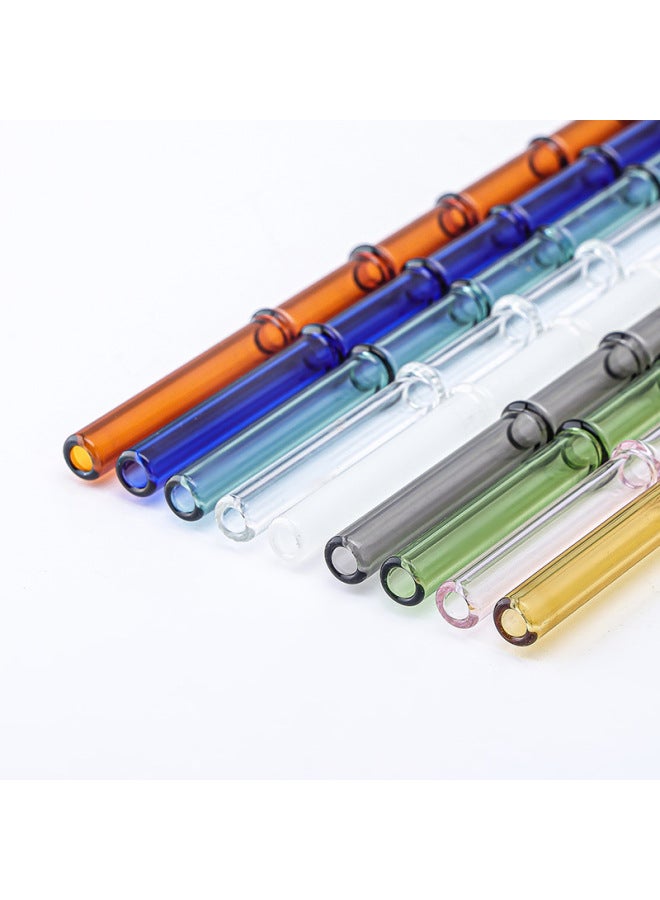 Five-Section Bamboo Node Glass Straws Transparent Colorful Beverage Straws Milk Tea Juice Straw For Party And Wedding Supplies-Color:Transparent Straight Tube  - Image 5
