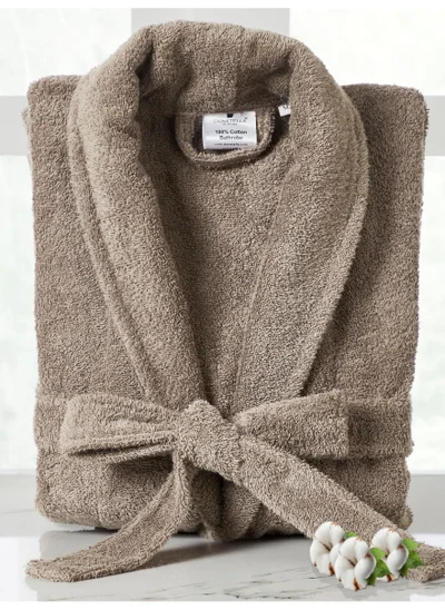 Donetella Unisex 100% Cotton Terry Bathrobe Large & Extra Large Size, 400 GSM, Luxurious & Absorbent, Ankle-Length with Shawl Collar & Pockets