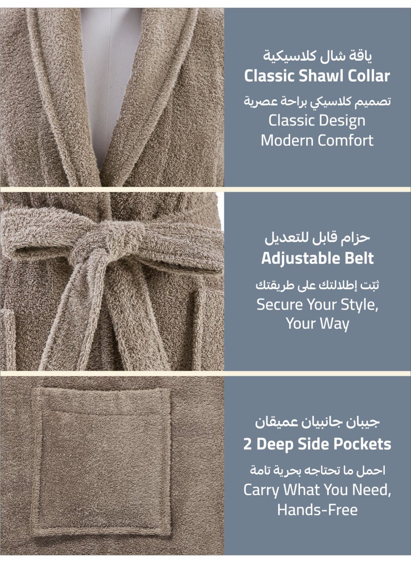 دوناتيلا روب حمام تيري قطني ناعم سريع الامتصاص (مقاس L/XL) بني - Image 2