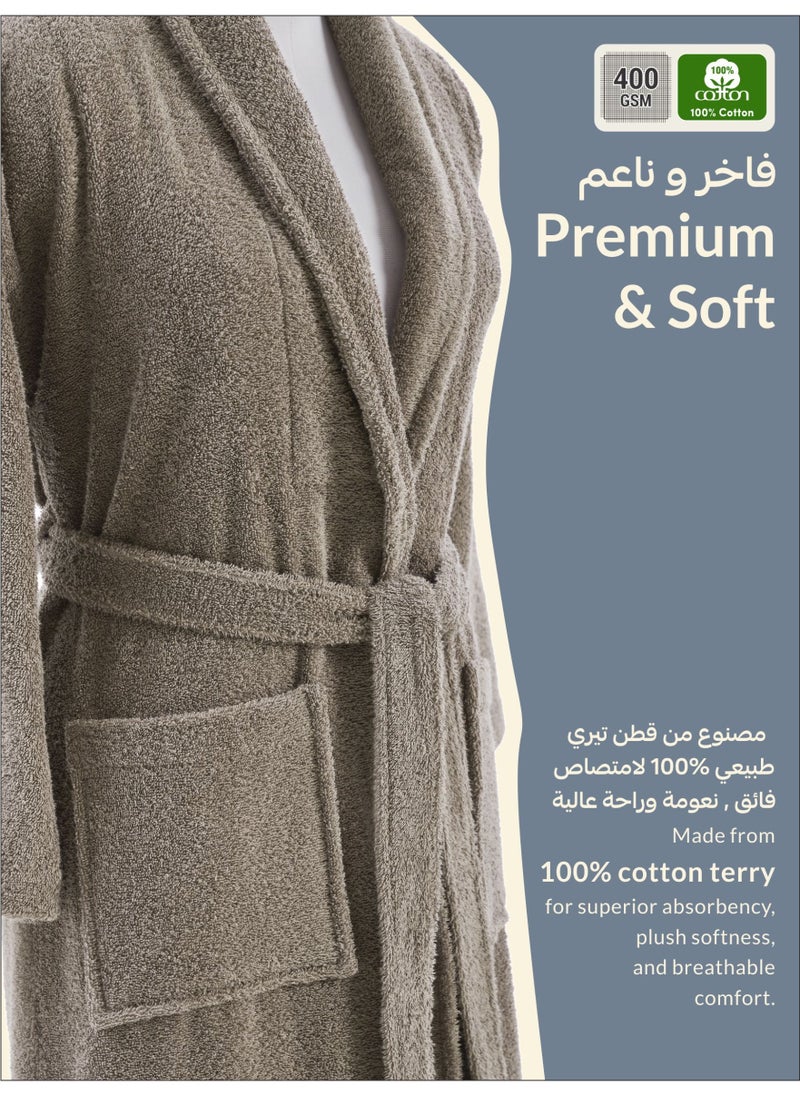 دوناتيلا روب حمام تيري قطني ناعم سريع الامتصاص (مقاس L/XL) بني - Image 4