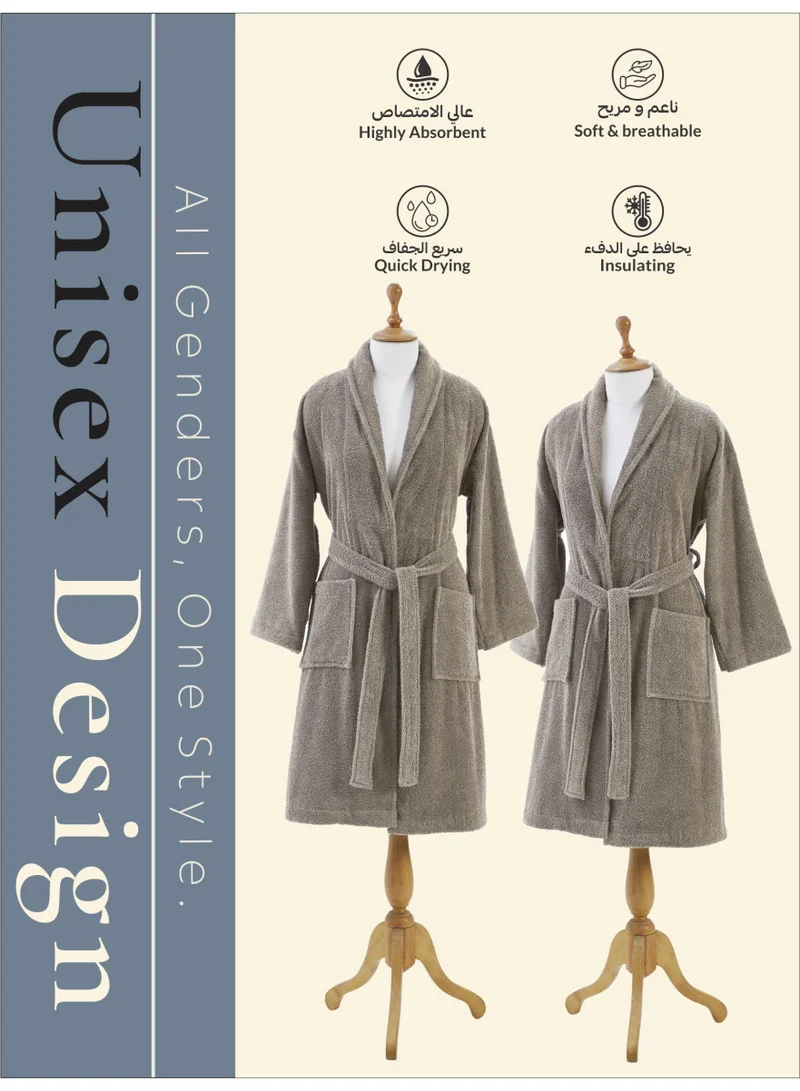 Donetella Unisex 100% Cotton Terry Bathrobe Large & Extra Large Size, 400 GSM, Luxurious & Absorbent, Ankle-Length with Shawl Collar & Pockets