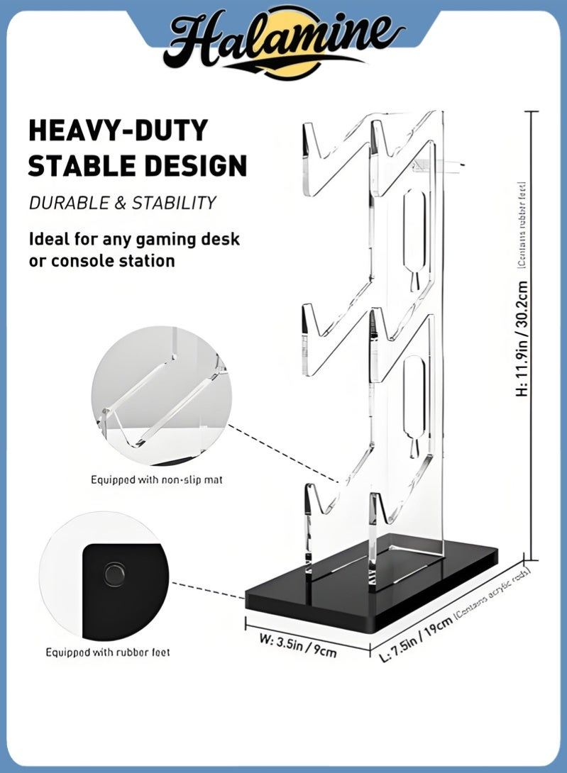 Halamine 3 Layer Acrylic Universal Game Controller Stand, PS5 Xbox ONE Switch Controller Stand, Gaming Accessory, Non-Slip Stable Acrylic Transparent Headset Holder - Image 4