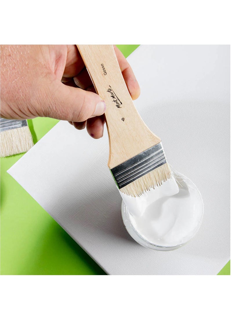 Mont Marte 3-Piece Discovery Gesso Flat Paint Brushes - Image 3
