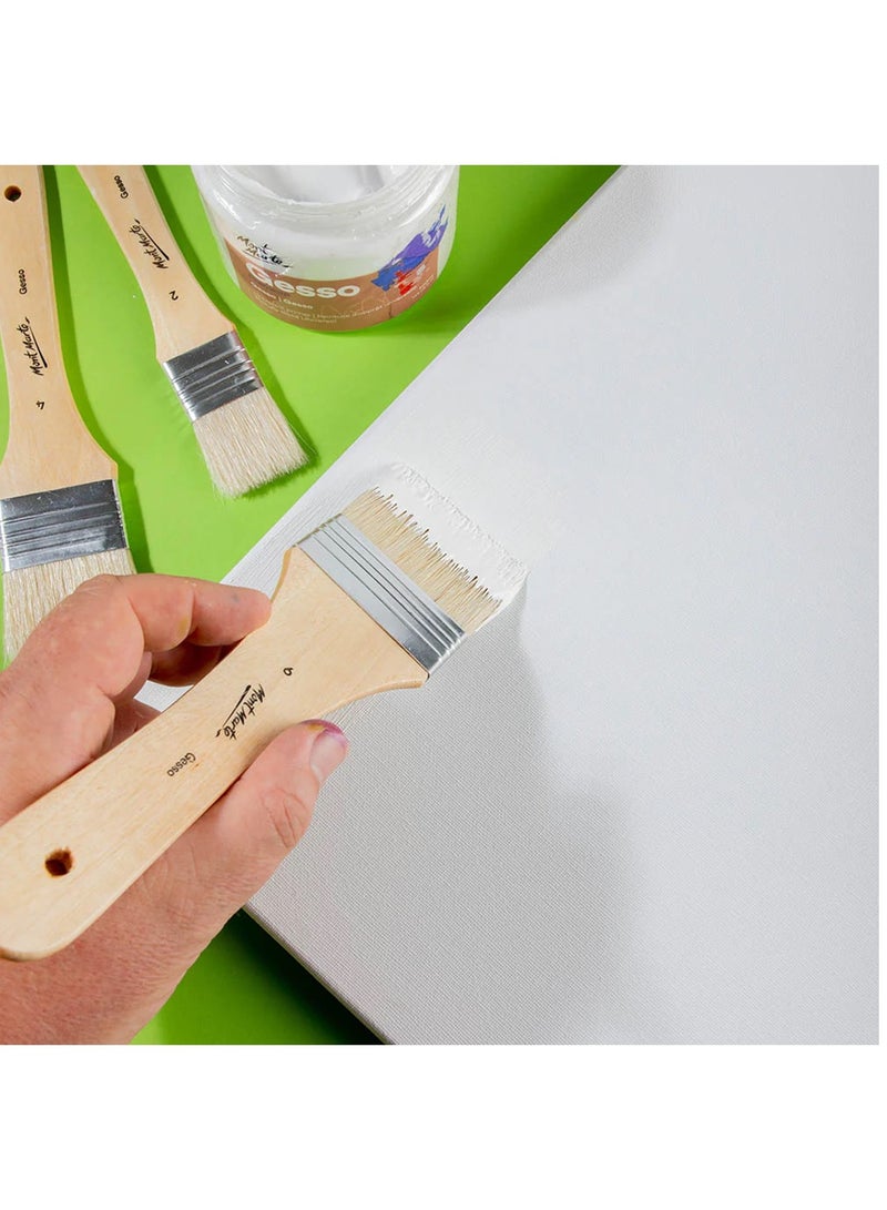 Mont Marte 3-Piece Discovery Gesso Flat Paint Brushes - Image 4