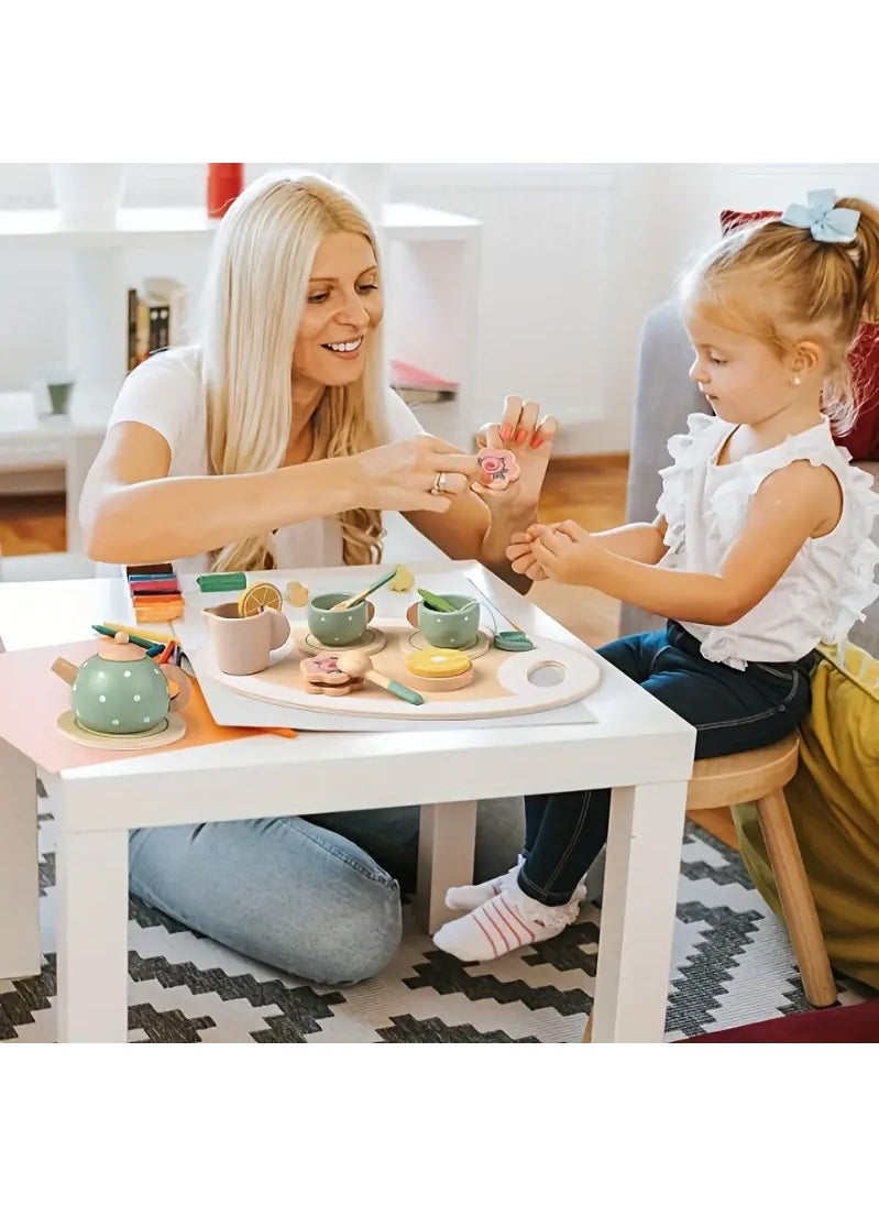 Haidue Simulative Afternoon Tea Set Pretend Play Kids Toy Set  - Image 4