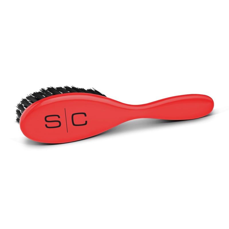 StyleCraft The Fresh Cut Professional Fade and Cleaning Barber Hair Brush with Soft Nylon Bristles Set of 3, Red - Image 4