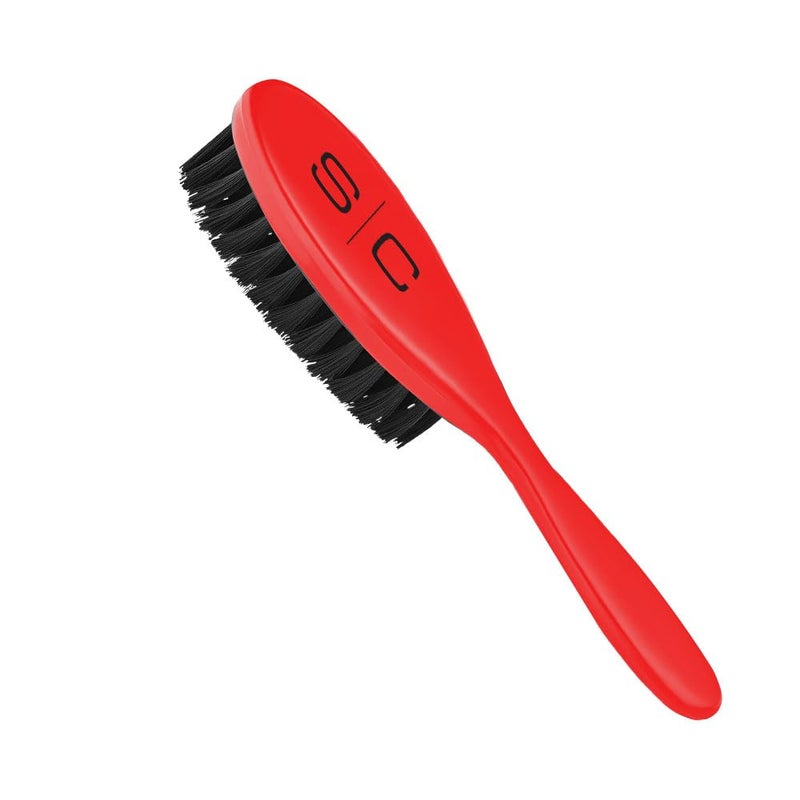 StyleCraft The Fresh Cut Professional Fade and Cleaning Barber Hair Brush with Soft Nylon Bristles Set of 3, Red - Image 5