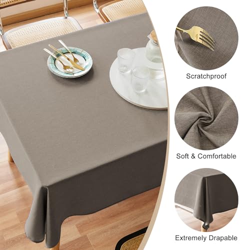 AUSSPVOCT Textured Tablecloth Rectangle 52x70 Water Resistant Spill-Proof Wipeable Table Cloth Wrinkle Free Fabric Dining Table Cover for Birthday Party Farmhouse Spring Kitchen Tablecloths - Image 3
