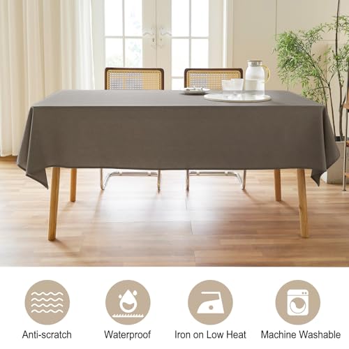 AUSSPVOCT Textured Tablecloth Rectangle 52x70 Water Resistant Spill-Proof Wipeable Table Cloth Wrinkle Free Fabric Dining Table Cover for Birthday Party Farmhouse Spring Kitchen Tablecloths - Image 4