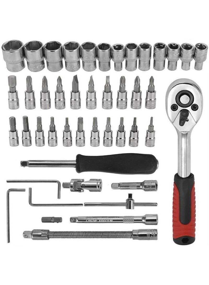 GGOOT DIY & Tools/Hardware 46PCS/SET Car Repair Tools Kit 1/4" Wrench Torx Ratchet Driver Screwdrivers - Image 3