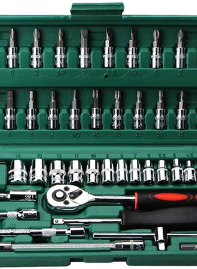 GGOOT DIY & Tools/Hardware 46PCS/SET Car Repair Tools Kit 1/4" Wrench Torx Ratchet Driver Screwdrivers - Image 1