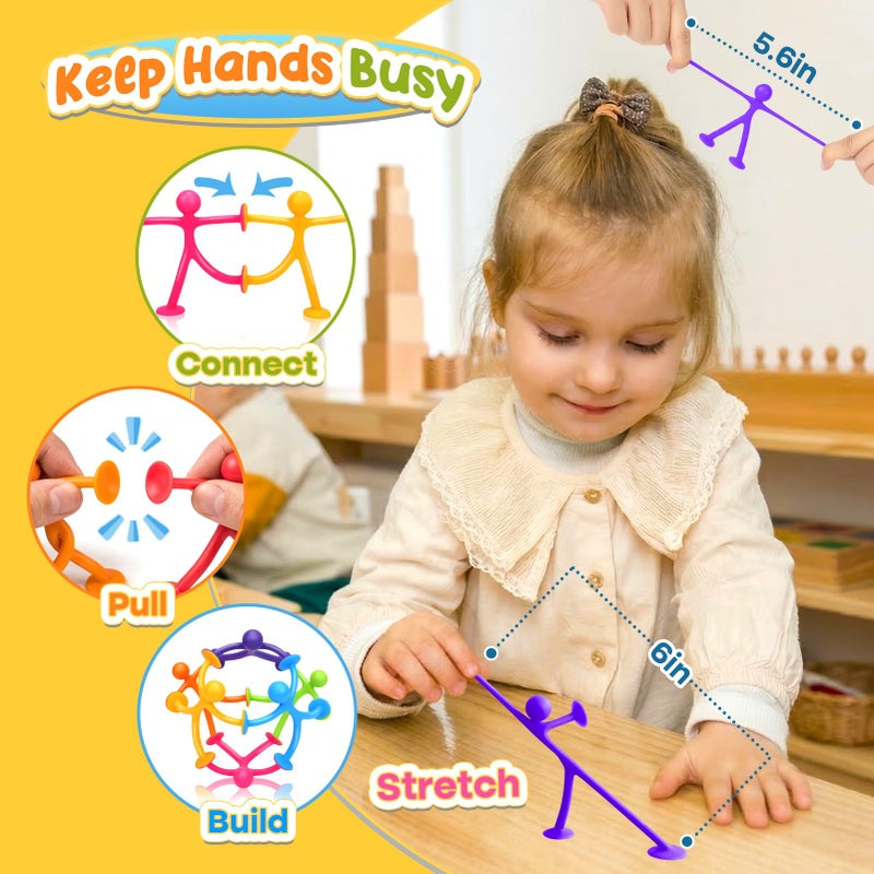 OleOletOy Suction Fidget Toys for Kids: 21 Pack Stretchy Suction Cup Bath Toys - Fidget Toys Bulk Prizes for Kids Autism School Classroom Calming - Gifts for Party Favors Easter Basket Stuffers - Image 3