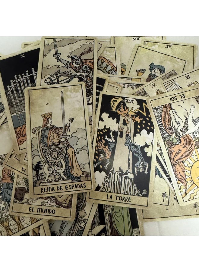 NIBEMINENT 78 Vintage Tarot Cards (Spanish Version) - An introductory deck for tabletop divination games. The Magician deck. - Image 3