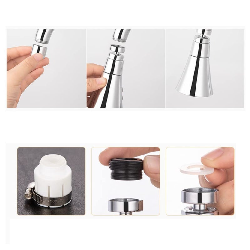 THEA kitchen Faucet Sprayer Head faucet extender nozzlekitchen faucet 2 Modes Adjustable High Water Flow Sink Faucet Booster Nozzle Faucet Universal stereotyped bubbler FAUCET_E 12 cm - Image 5