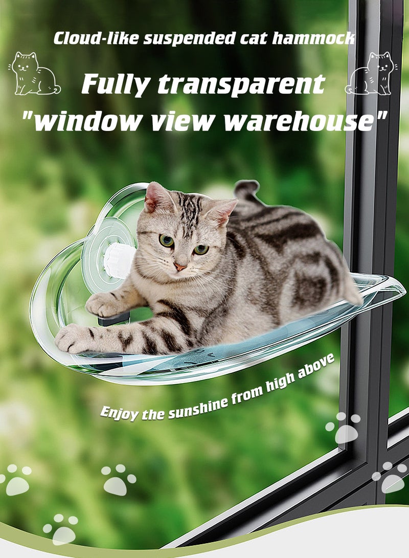 Kidle Suspended Cat Hammock Removable Strong Suction Cup Wall-Mounted Cat Bed Window Glass Cat Sunbathing Cat Climbing Frame - Image 2