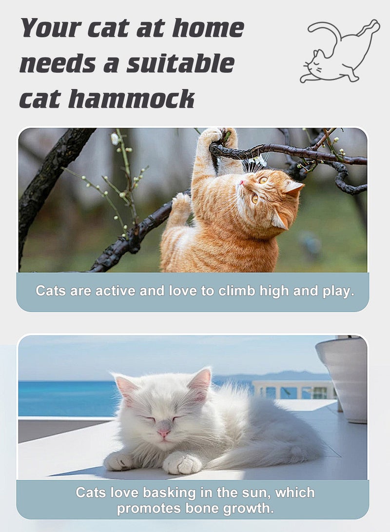 Kidle Suspended Cat Hammock Removable Strong Suction Cup Wall-Mounted Cat Bed Window Glass Cat Sunbathing Cat Climbing Frame - Image 3