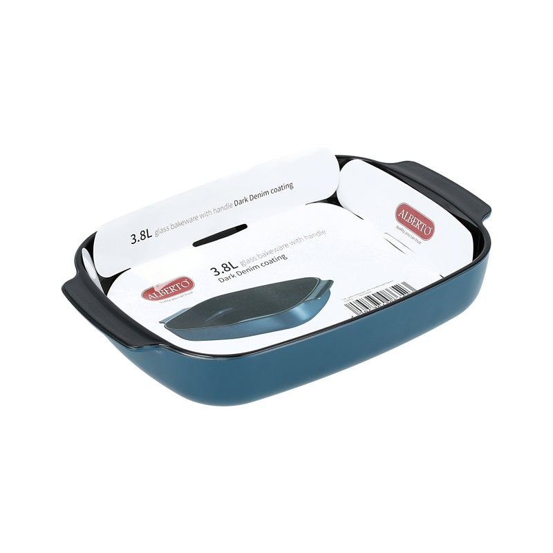 ألبرتو البرتو صحن فرن زجاج أزرق 3.8 لتر - Image 5