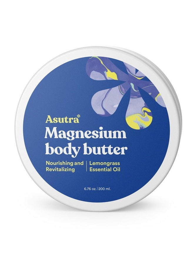 Asutra - Magnesium Body Butter Lotion Natural Soothing Shea Butter & Almond Oil Moisturizer Premiumquality Magnesium Oil 6.76 Oz - Image 1