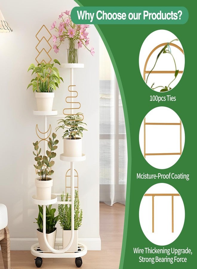 Wellsign Indoor Plant Trellis for Potted Plants, 16inch Gold Small Trellis for Climbing Plants Outdoor Garden Metal Trellis with Different Patterns for Vine Ivy Flower Plant Support 4 Pack - Image 3